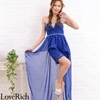 <Love Rich>総レースひらひらシフォンスカートロングドレス パーティードレス キャバドレス (ロイヤルブルー)